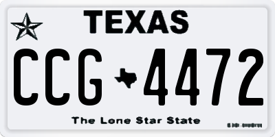 TX license plate CCG4472