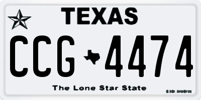 TX license plate CCG4474