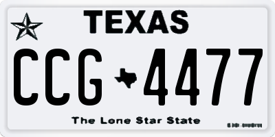 TX license plate CCG4477