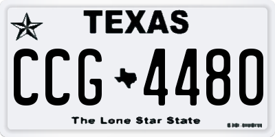 TX license plate CCG4480