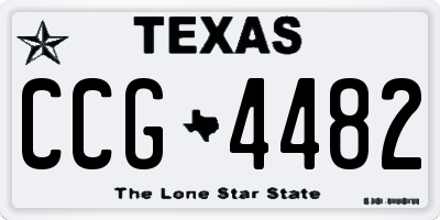 TX license plate CCG4482