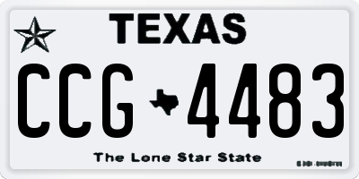 TX license plate CCG4483