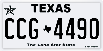 TX license plate CCG4490
