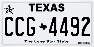 TX license plate CCG4492