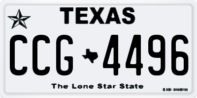 TX license plate CCG4496