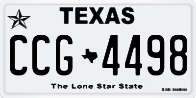 TX license plate CCG4498