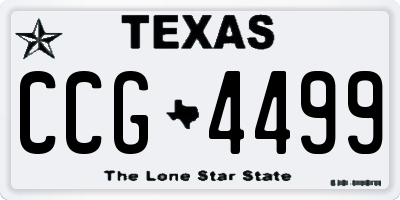 TX license plate CCG4499
