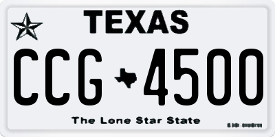 TX license plate CCG4500