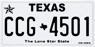 TX license plate CCG4501