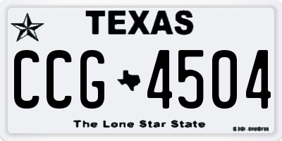 TX license plate CCG4504