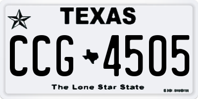 TX license plate CCG4505