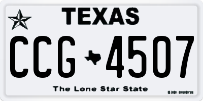TX license plate CCG4507