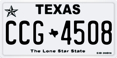 TX license plate CCG4508