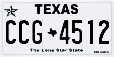 TX license plate CCG4512