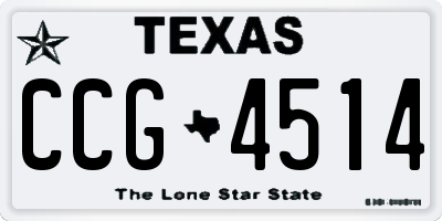 TX license plate CCG4514