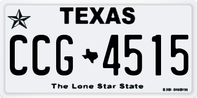 TX license plate CCG4515