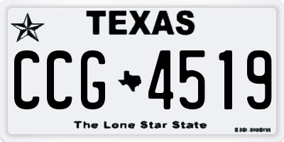TX license plate CCG4519