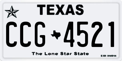 TX license plate CCG4521