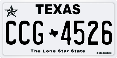 TX license plate CCG4526