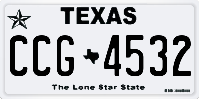 TX license plate CCG4532
