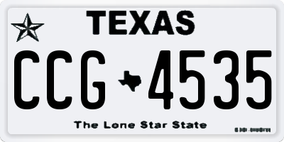 TX license plate CCG4535
