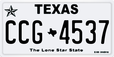 TX license plate CCG4537