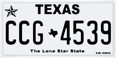 TX license plate CCG4539
