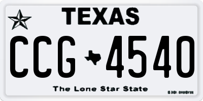 TX license plate CCG4540