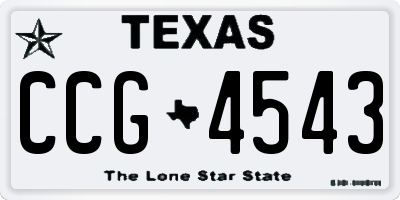 TX license plate CCG4543