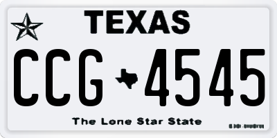 TX license plate CCG4545