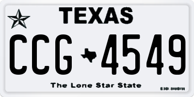 TX license plate CCG4549
