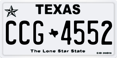 TX license plate CCG4552