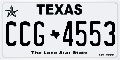 TX license plate CCG4553