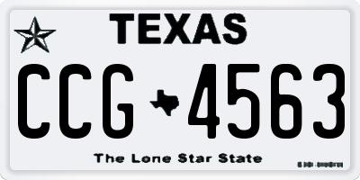 TX license plate CCG4563