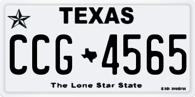 TX license plate CCG4565
