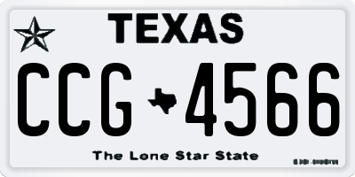 TX license plate CCG4566