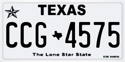 TX license plate CCG4575