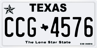 TX license plate CCG4576