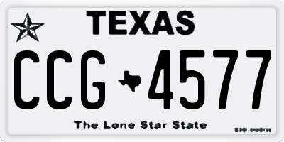 TX license plate CCG4577