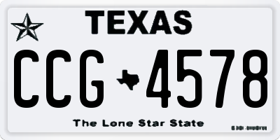 TX license plate CCG4578