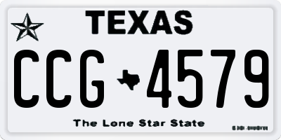 TX license plate CCG4579
