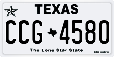 TX license plate CCG4580