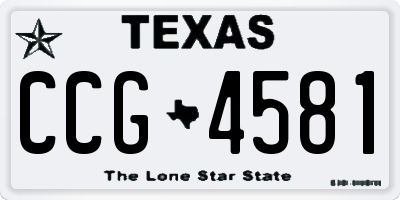 TX license plate CCG4581