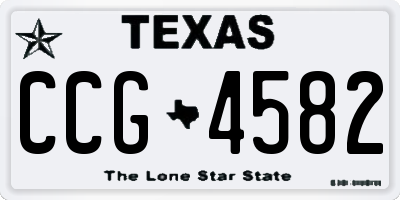 TX license plate CCG4582