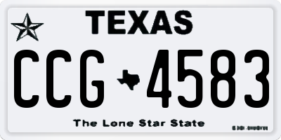 TX license plate CCG4583