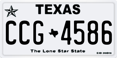 TX license plate CCG4586