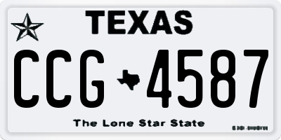 TX license plate CCG4587