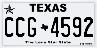 TX license plate CCG4592