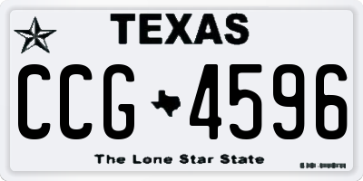 TX license plate CCG4596