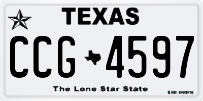 TX license plate CCG4597